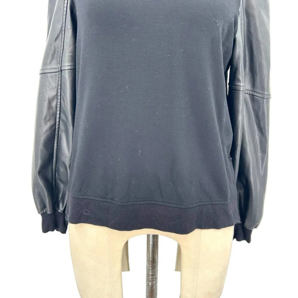 Generation Love Finley Faux Leather Sleeve Sweatshirt‎ Black Size XS - Picture 4 of 9